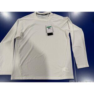 Nike Swim Mens White Long-Sleeve Dri-FIT Shirt W/ UPF 40+ UV Protection XL